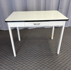Vintage ENAMEL TOP TABLE porcelain farmhouse country cabinet shabby 30s/40s chic