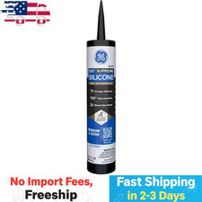 GE Supreme Silicone Caulk 10.1 oz Window and Door Sealant Black