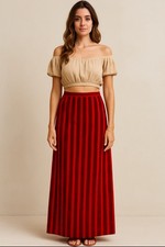 70s Boho Handmade Maxi Skirt Sz 4 Heavyweight Fabric Festival Hippie