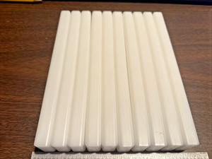￼ White Delrin Plastic Strips Machined to Size .500x1.00x6.25  Pack Of 10