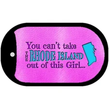 Rhode Island Girl Novelty Metal Dog Tag Necklace 2" x 1"