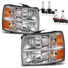 Headlights W/Bulbs for 2007-2013 OE Replacement Chrome - With H/L Beam Bulbs