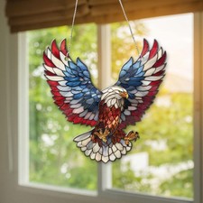 USA 250 Years of Freedom Suncatcher, 1776  2026 Eagle Patriotic Decor