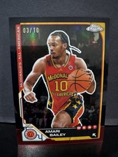 2025 TOPPS CHROME MCDONALDS ALL-AMERICAN #99 AMARI BAILEY SSP Black 03/10