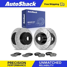Front Rear Drilled Slotted Brake Rotors Ceramic Pads for Subaru Outback