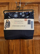 2-Piece ClimateRight by Cuddl Duds Women’s M Base Layer Top Legging Set • Blue