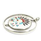 Signed Southwest 925 Turquoise Red Coral Inlay Necklace Pendant Lot  3 #S5308-5 — photo 7