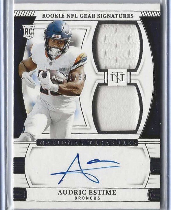 2024 National Treasures Football Audric Estime Rookie NFL Gear Signatures /99