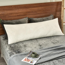 Velvet Body Pillowcase Zippered 20X54" Soft Cozy Fuzzy Pillow Cover Sham Cream