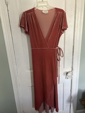 Bhldn Velvet Wrap Dress Size M