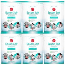 Muscle  Back Epsom Salt, Natural Magnesium Sulfate Crystals, 1lb Pack of 6 