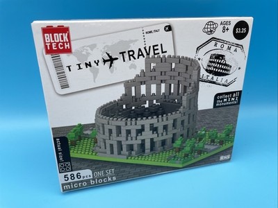 TINY TRAVEL COLOSSEUM {BLOCK TECH} ~ MICRO BLOCKS, 586 Pc, ROMA ITALIA Colloseum