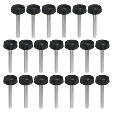20pcs M4x30mm Knurled Thumb Screw Clamping Screw Knobs Grip Bolt Fasteners Black