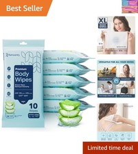 60 XL Shower Wipes Body Wipes for Adults Bathing No Rinse 6 Packs of 10 ...