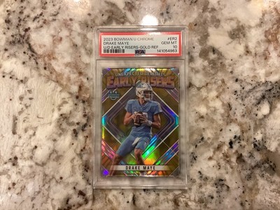 Drake Maye 2023 Bowman U Chrome GOLD REFRACTOR 45/50 Early Risers ER2 PSA10 POP8