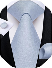 Mens Solid Color Tie and Pocket Square Set Woven Silk Plain Necktie  Handkerchi