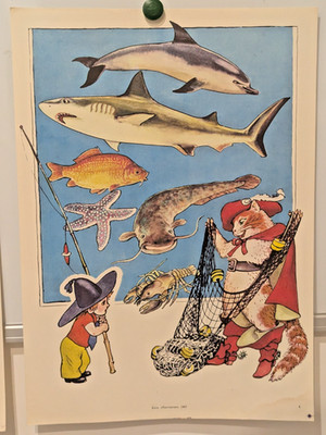 Ukrainian Folk Poster 1987 - Soviet USSR - Go fishing, it will be exciting !