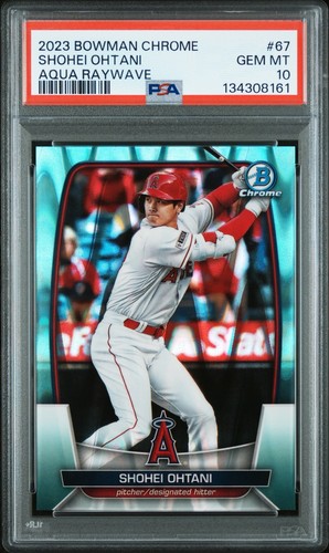 Shohei Ohtani AQUA RAYWAVE REFRACTOR /199 BOWMAN CHROME PSA 10