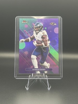 2025 Topps Finest Derrick Henry Ravens #70 /250 Purple Refractor NFL Card Ravens