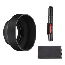 67mm Rubber Camera Lens Hood Sun Shade/Shield with Cleaning Cloth Pen