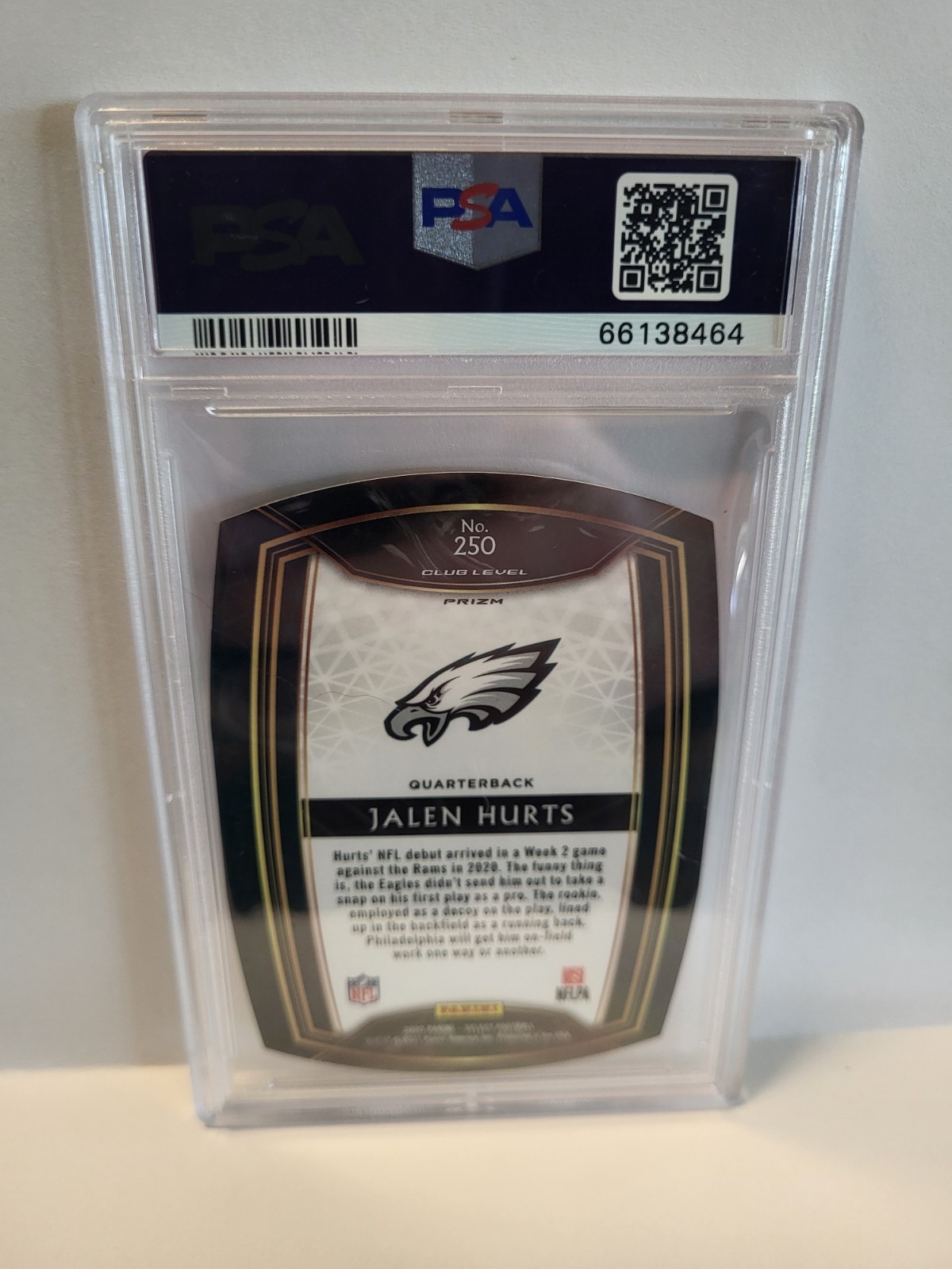 2020 Panini Select - Club Level Jalen Hurts #250 Blue Prizm Die-Cut (RC) view 2