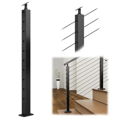 Stair Post 36x2x2 Fit for 25-35 Degrees Stairway Adjustable Cable Railing Post M