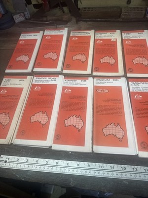 Assorted Lot Of 10 NSW Maps Department Of Minerals, National Resources 70s