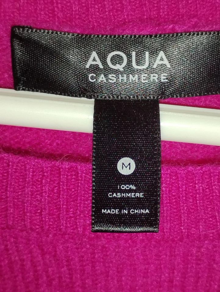 Suéter de Cachemira AQUA - 100% Exclusivo Cachemira Color: Rosa, Talla XL Foto 3 de 3