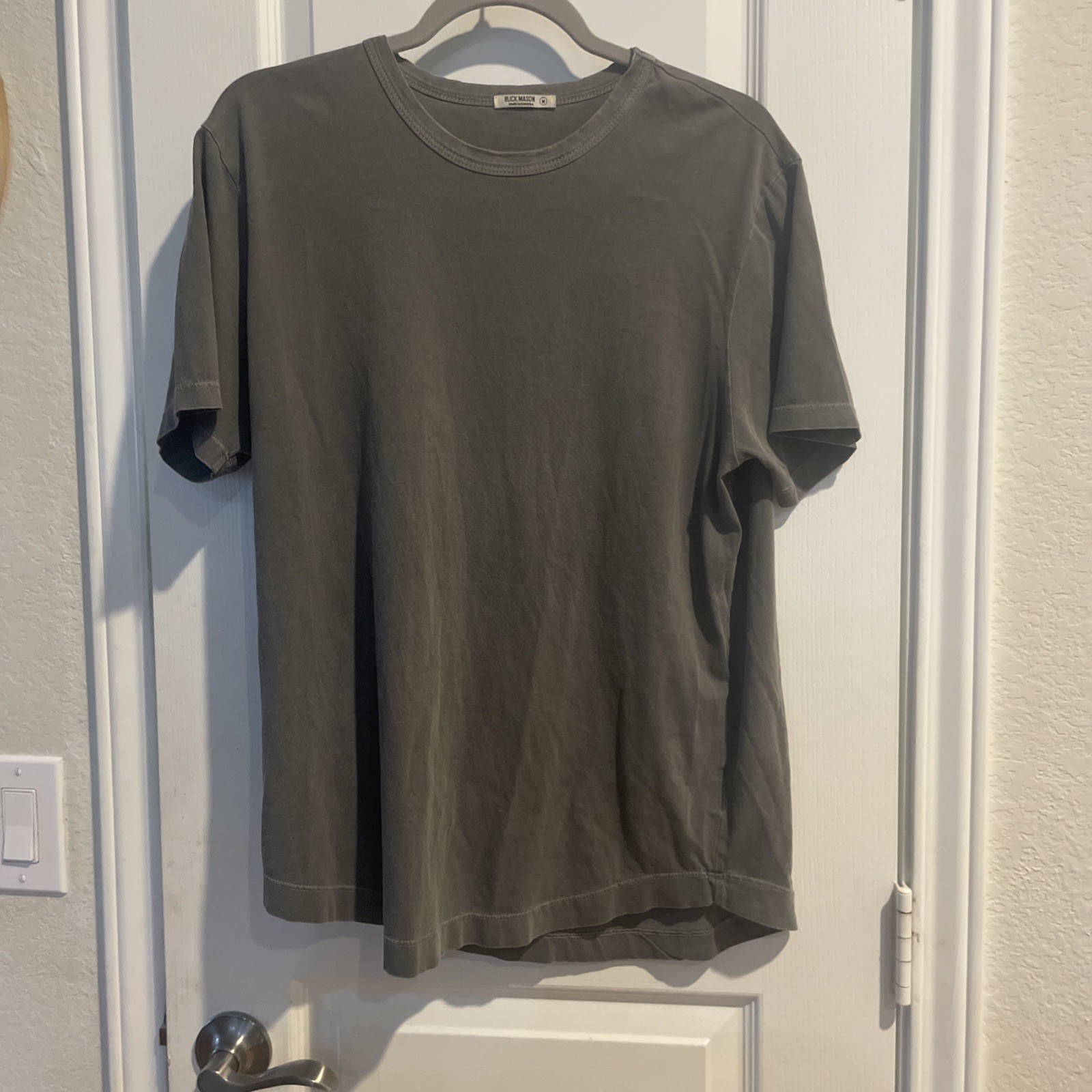 Buck Mason MIUSA Supima Cotton Slub Curved Hem Cut 3823 Vintage Grey