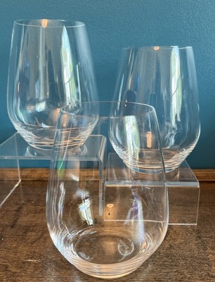 Set of 3 Riedel  O  Series Stemless Wine Glasses Riesling 4.25  German Made EUC!
