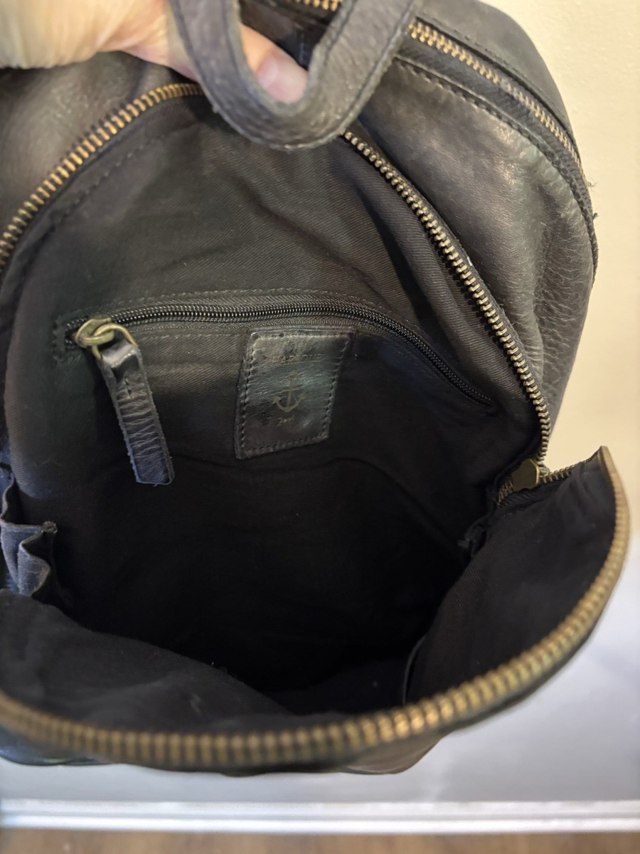 HARBOUR 2ND Black Leather Backpack 11x13x5 | eBay