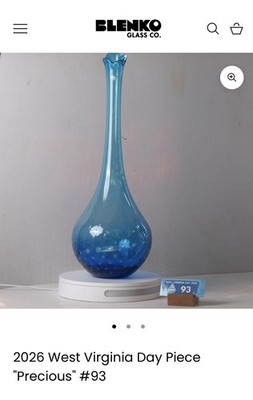 Blenko Glass West Virginia Day 2026 Precious Vase #93/163