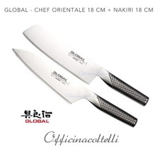 Set 2 coltelli giapponesi Chef orientale 18 cm + Nakiri 18 cm Global G04-G05