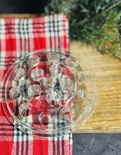 Vintage Clear Glass Flower Frog 16 Hole Stem Floral Arrangements Vases 5" Round