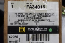 SQUARE D FA34015 Magnetic Circuit Breaker For Use In I-Line Panel/Switch Board