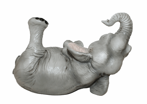 Figura Decorativa Elefante Elefante Sentado Colección Castagna De Resina L 26 Cm - Imagen 3 de 5