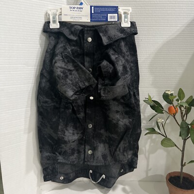 Top Paw Pet Dog BLACK Short Sleeve Button Down Sweater NWT EXTRA LARGE