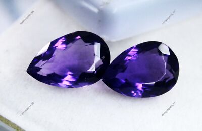 20 Ct AAAA Brazilian  Natural Purple Pear Cut Topaz  Certified Loose Gemstone