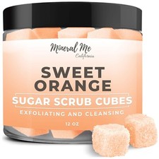 Body Scrub Exfoliator -12oz SWEET ORANGE Sugar scrub cubes w/Mango  Shea Butter