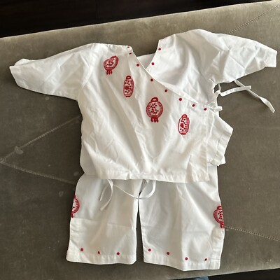 NWT New NKid Vietnam White 2 Piece Pants & Top Shirt set Ninh Khuong - Size 12M