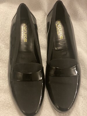 Adolfo Dress Shoe Made in Italy Black Leather SZ 12 M Great Condition!