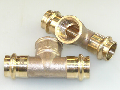 2x VIEGA SANPRESS T-STÜCK 22 MM x 3/4'' IG x 22 MM PRESSFITTING FITTING 313975