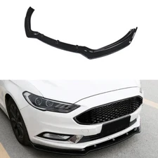 For 2019-2021 Ford Fusion Mondeo Front Bumper Lip Spoiler Body Kit Gloss Black