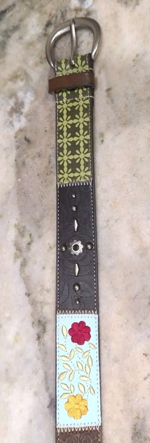 RELIC Embellished Patchwork Multicolored Belt - S… - image 3