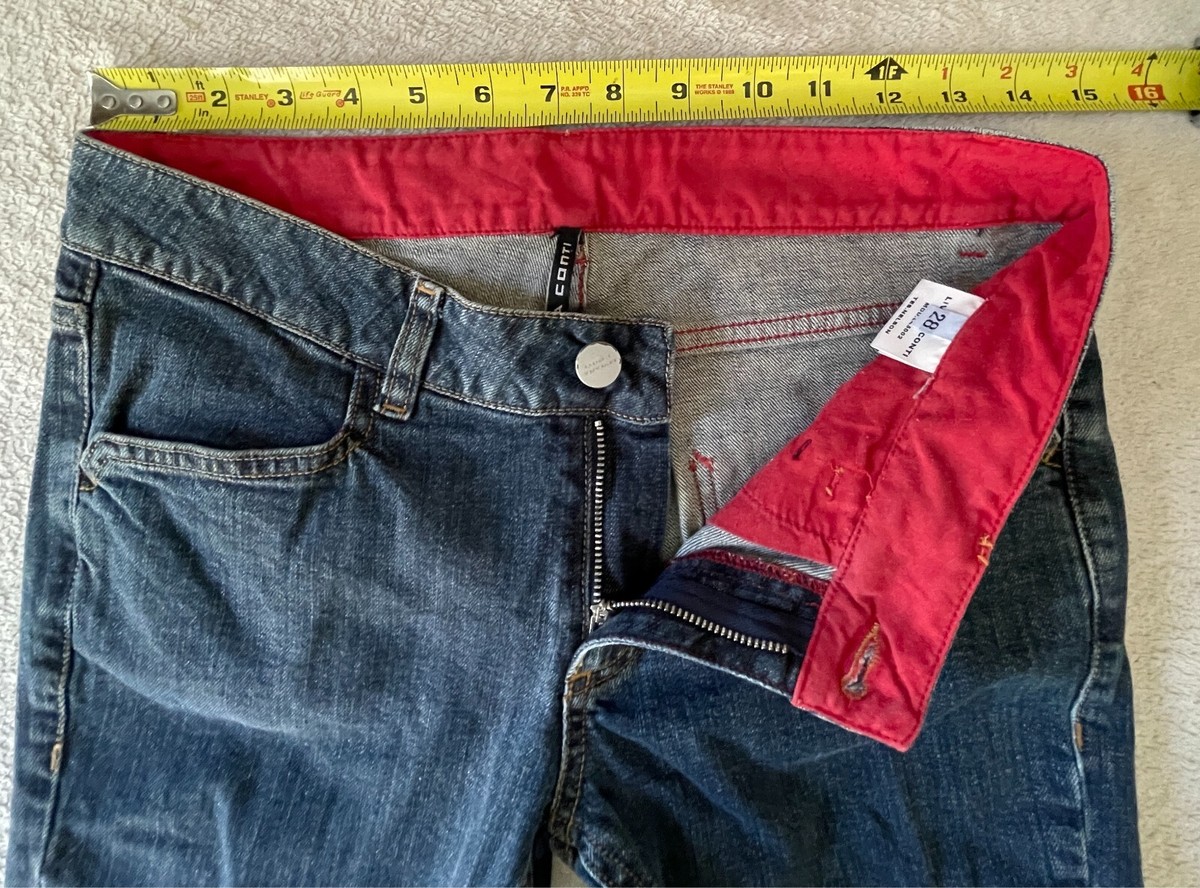 LIVIANA CONTI Denim Jeans - Women's Size 28 - Blue w Red LIVIANA CONTI Denim Jeans - Women's Size 28 - Blue w Red