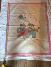 Vintage embroidered Baby Quilt Top With Kittens