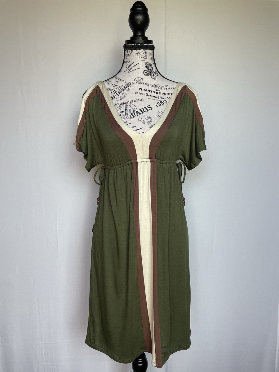 Ella Moss cold shoulder empire waist plunge dress size XS extra small NWOT