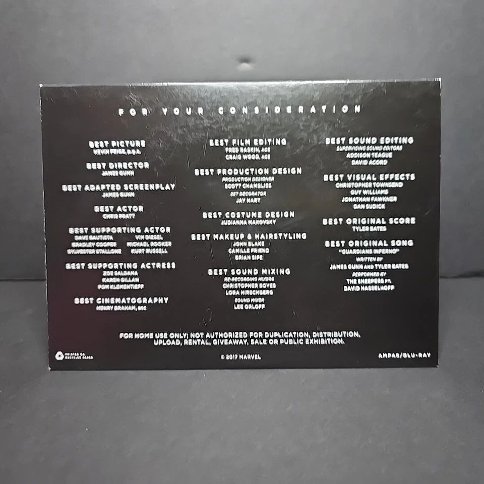 Marvel Studios Guardians Of The Galaxy Vol.2 FYC Blue-Ray MCU Rare Pratt Gunn - Image 2 of 4