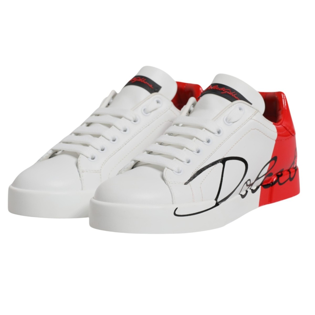 DOLCE & GABBANA Shoes White Red Logo Portofino Sneakers EU35 / US4