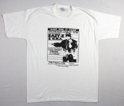Vintage 80's Eazy-E & N.W.A. Eazy Duz It Chicago Tour T-Shirt L/XL Rap Tee